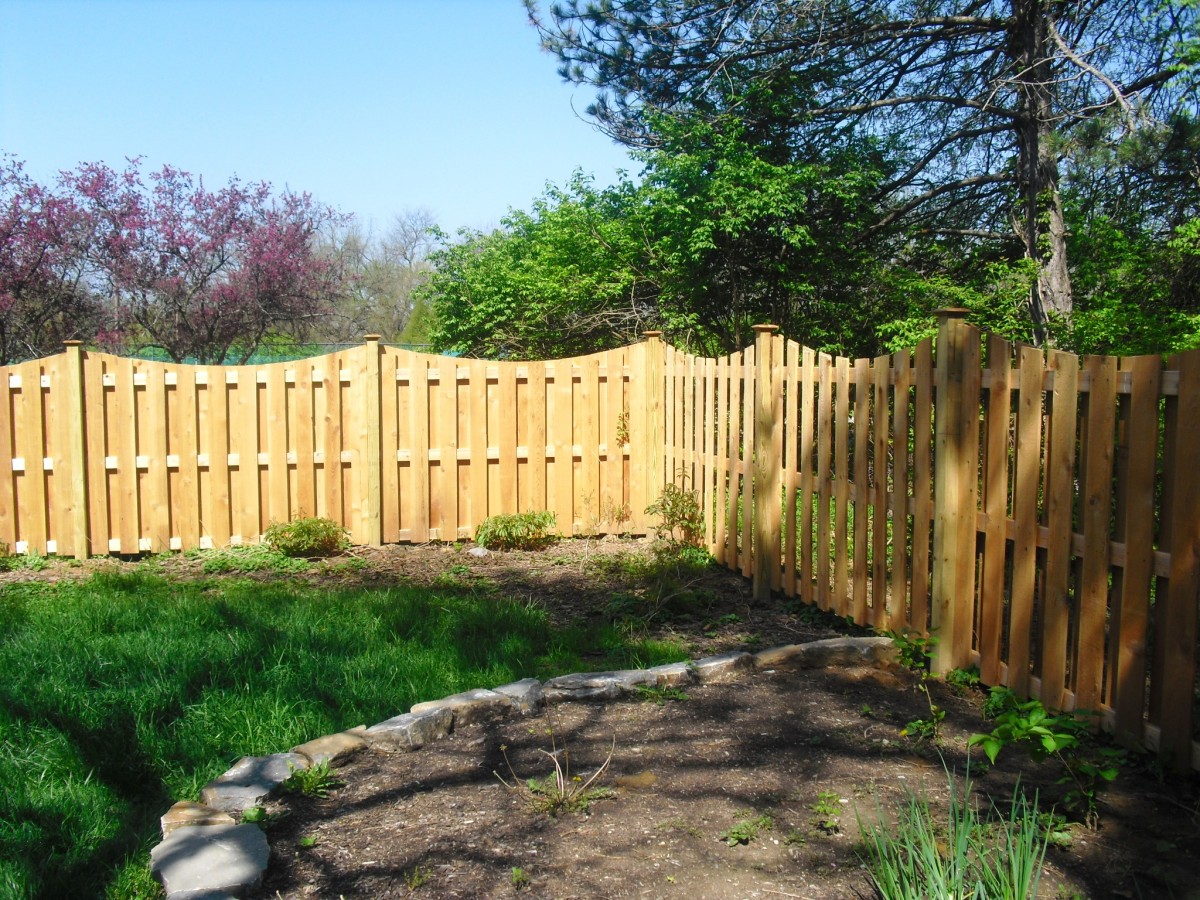 Scalloped Shadow Box Privacy Fence