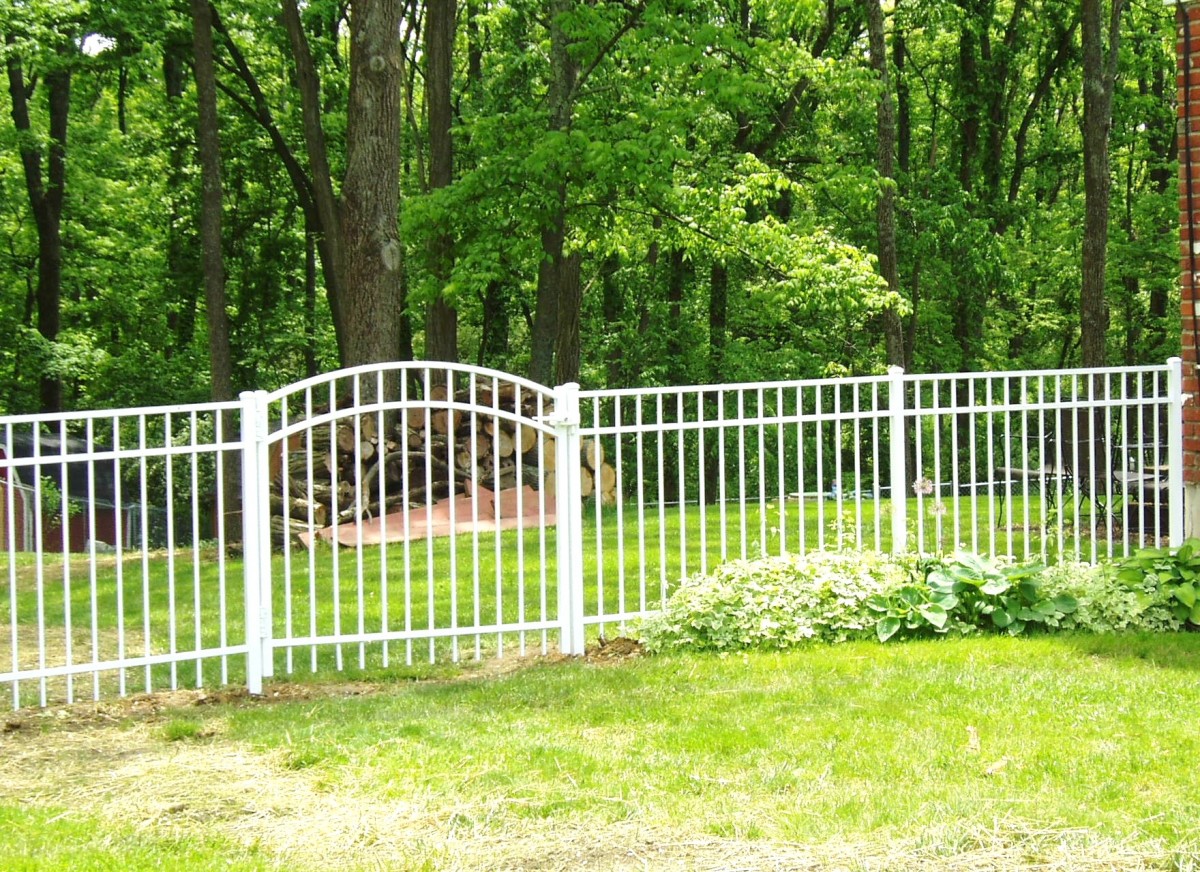 White Arched Aluminum Gate